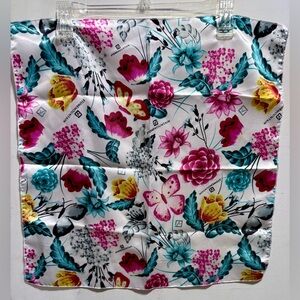 Stone Mountain Accessories Floral Silk Scarf - Pink, Red, Black